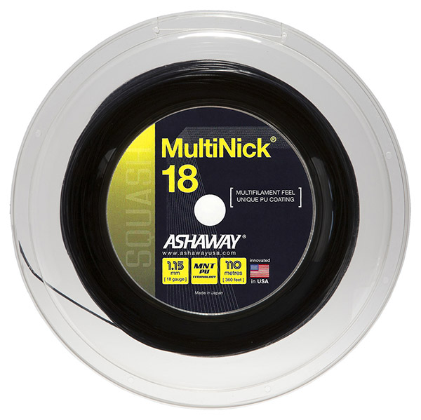Ashaway MultiNick Squash 18g Reel 360' (Black)