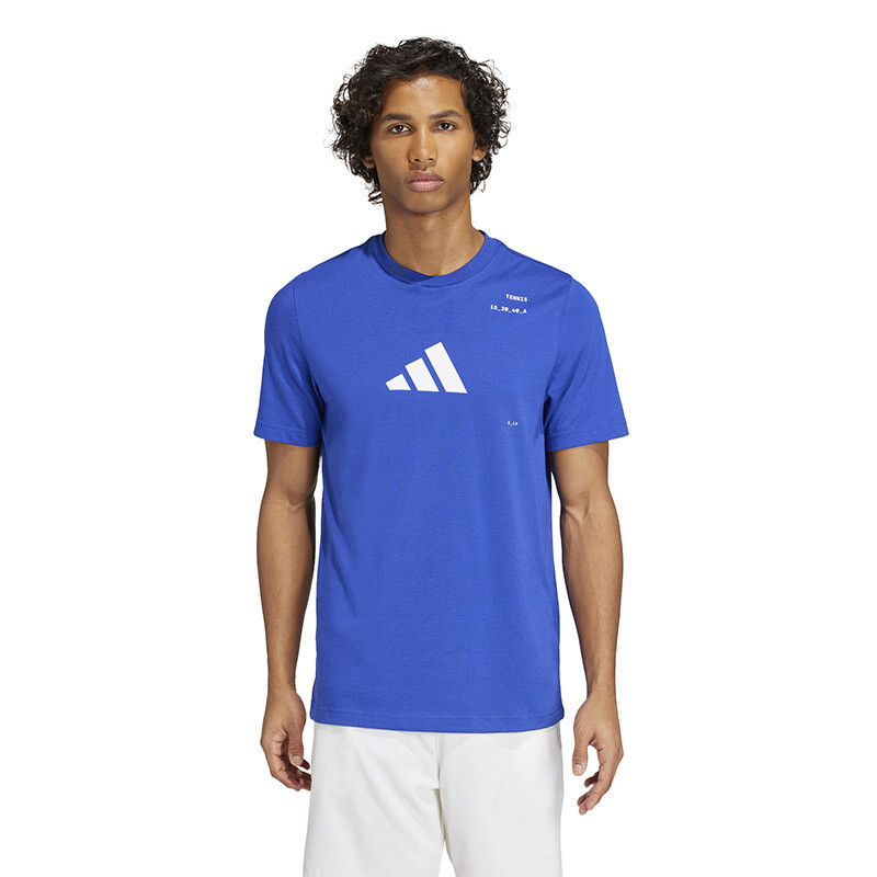 adidas Tennis Category Graphic Tee (M) (Lucid Blue)