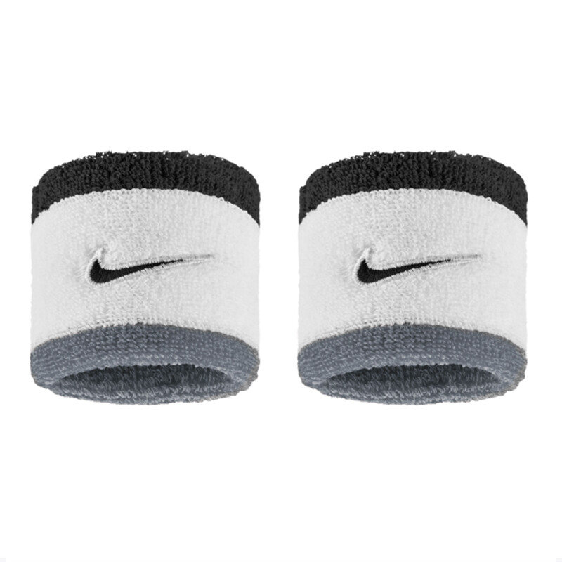 Nike Swoosh Classic Wristbands (2x) (White/Grey/Black)