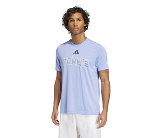 adidas Tennis HIVIS Graphic Tee (M) (Blue Spark)