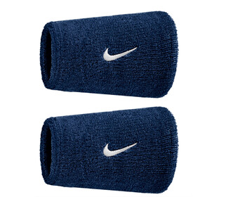Nike Swoosh Classic Doublewide Wristbands (2x) (College Navy)